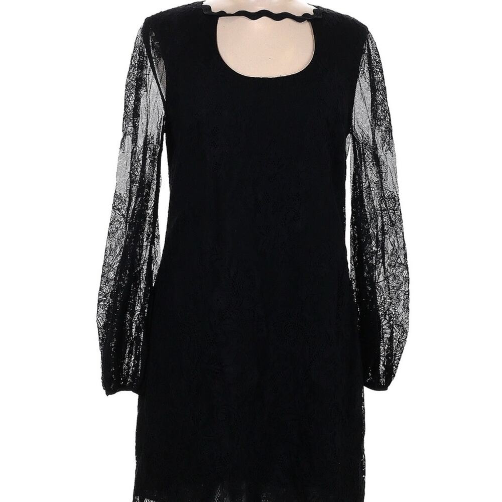 Trina Turk Elegant Black Sheath Dress with Bishop Sleeves Size 6